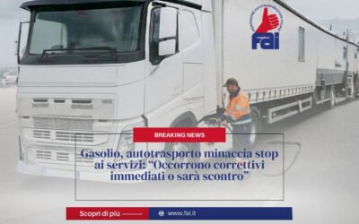 Gasolio, autotrasporto minaccia stop ai servizi: “Occorrono correttivi immediati o sarà scontro”